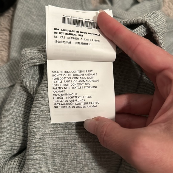 Beaded Logo Ribbed High Neck Tank Gray Medium - Picture 6 of 6